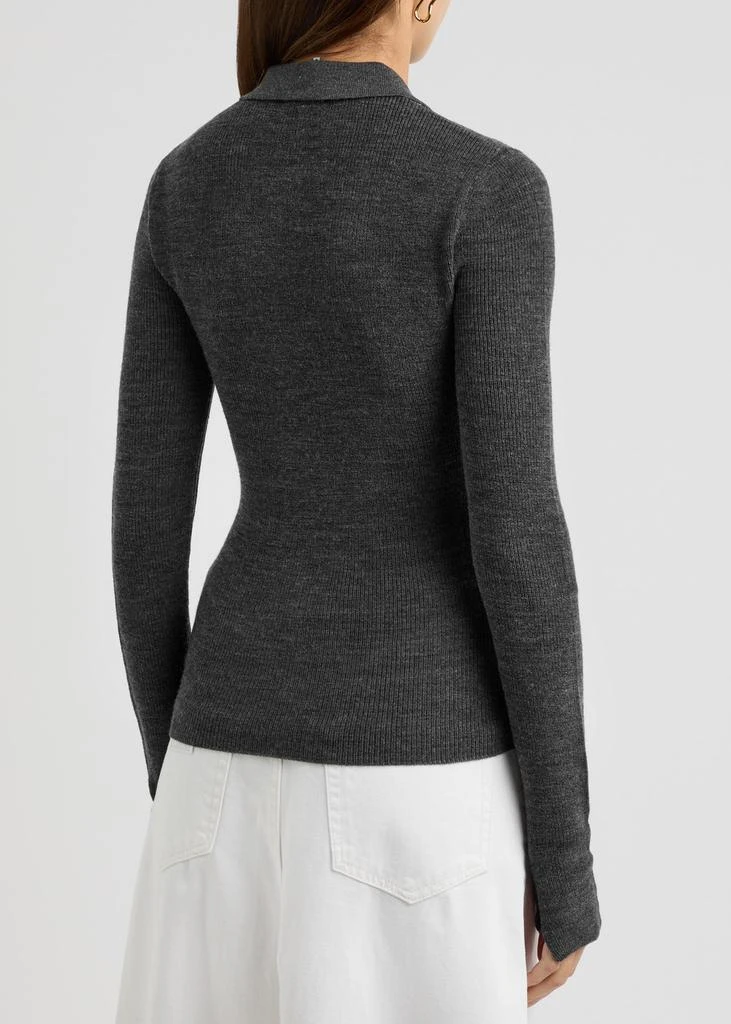 Ganni Argyle-intarsia wool polo jumper  3