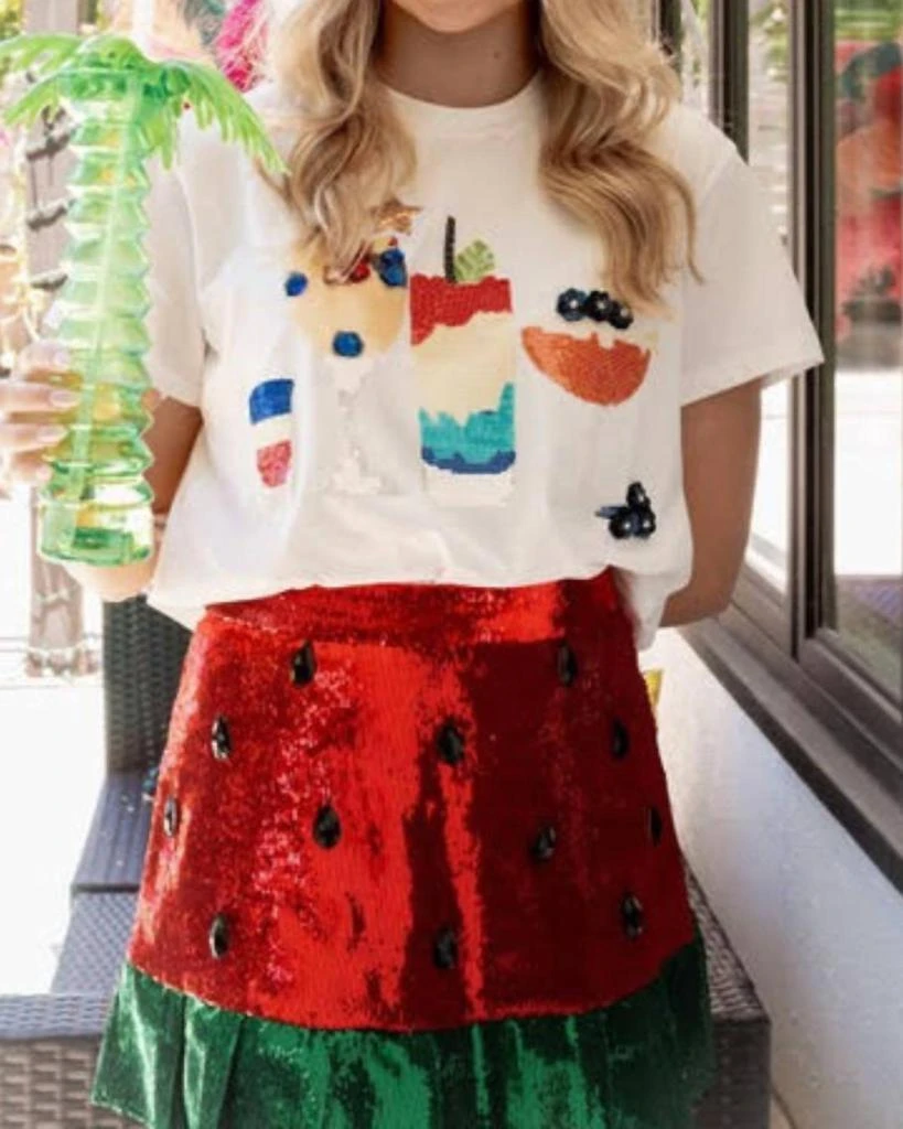 QUEEN OF SPARKLES July 4Th Tee In White 2