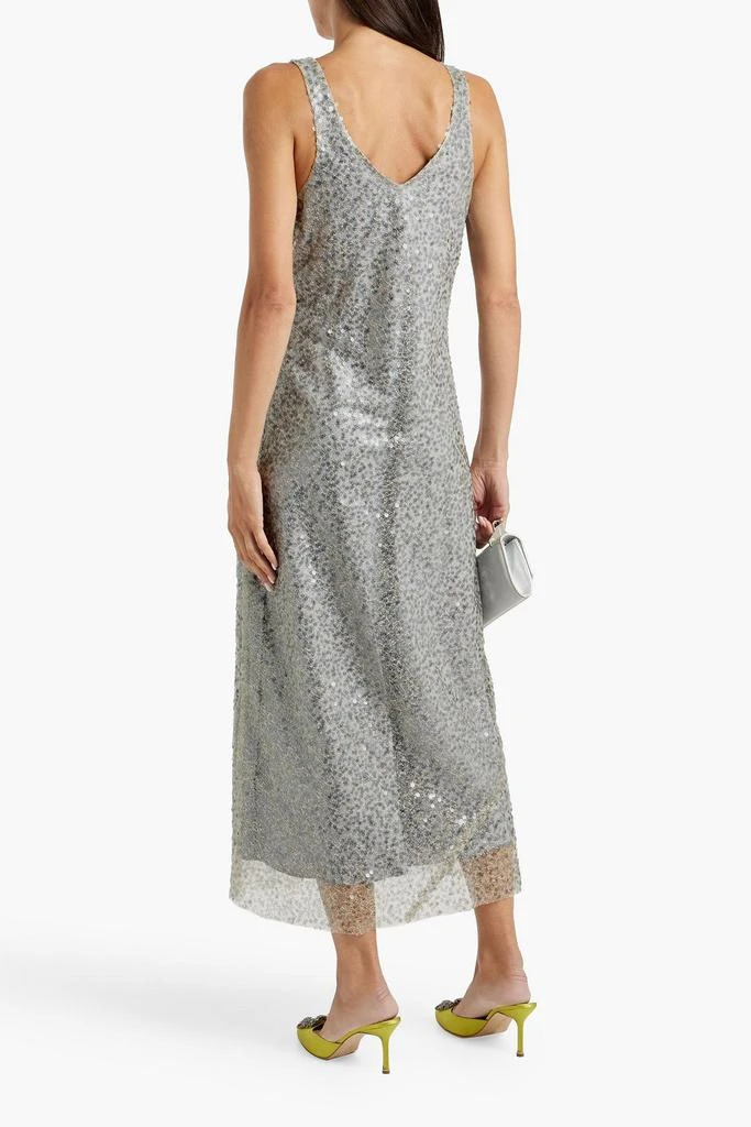 Vince Sequined metallic lace midi dress 3