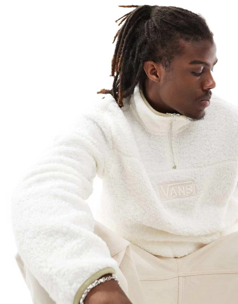 Vans Vans boxed sherpa 1/4 zip fleece in white 2