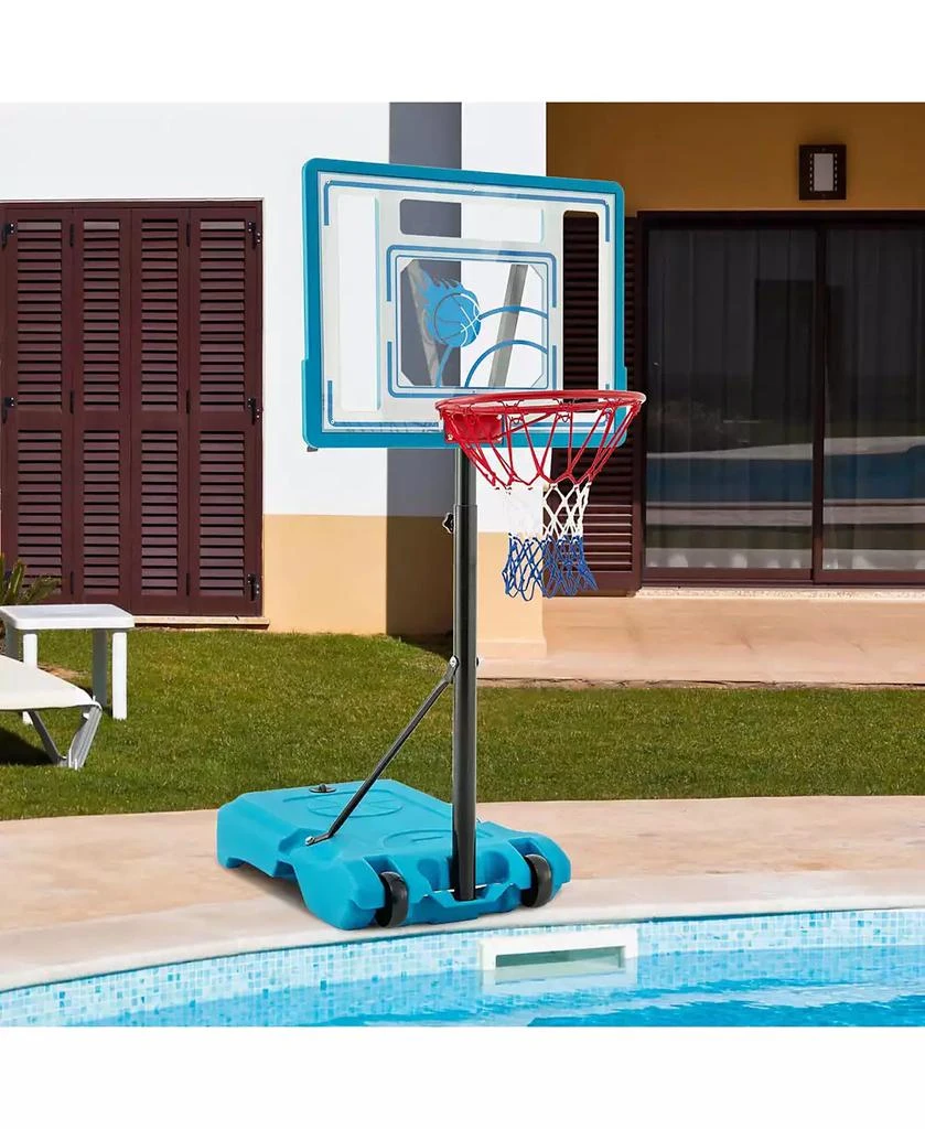 Costway Pool Basketball Hoop 3.8-4.4 FT Adjustable Poolside BasketballGoal System 5
