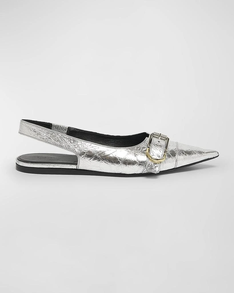 Givenchy Voyou Metallic Buckle Slingback Ballerina Flats 1