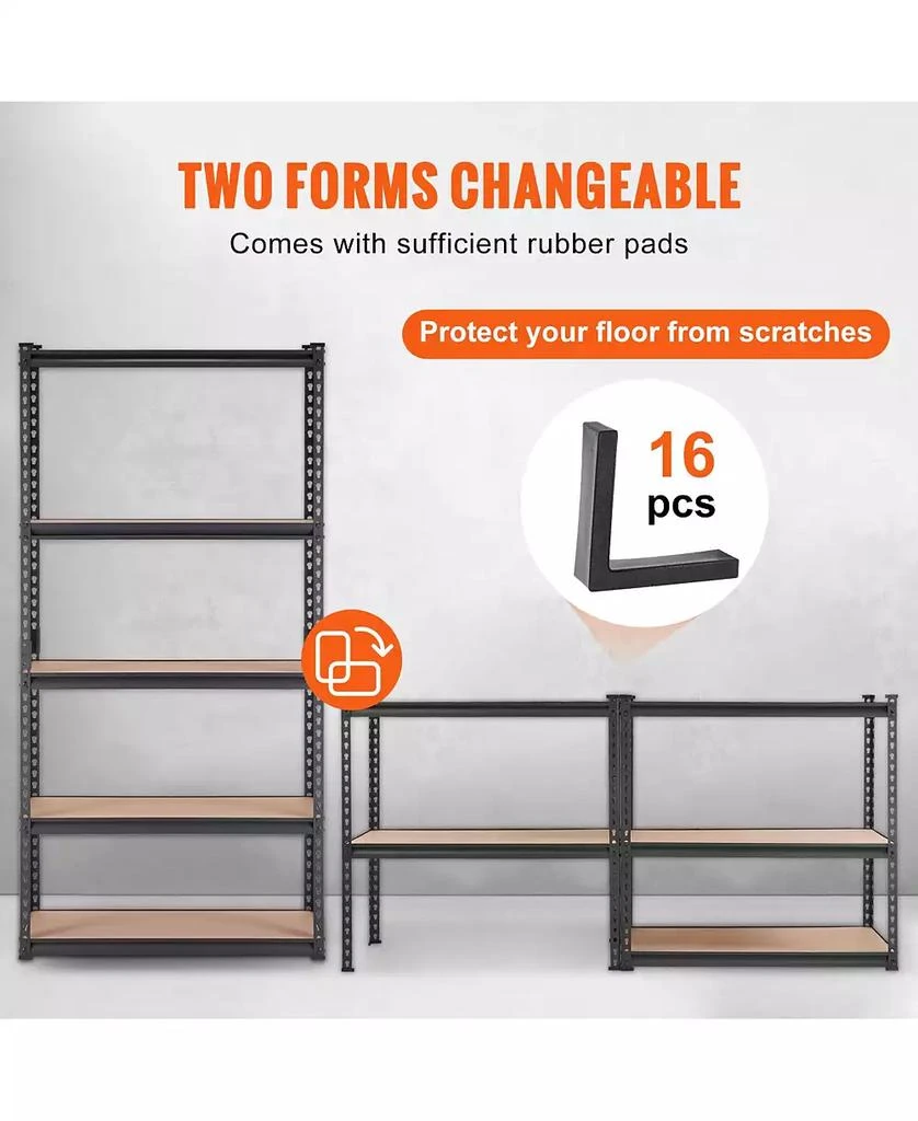 Mecale 5-Tier Storage Shelving Unit, Adjustable, 2000-Lb Capacity, 35"L x 18"W x 71"H, Heavy-Duty Utility Rack 8