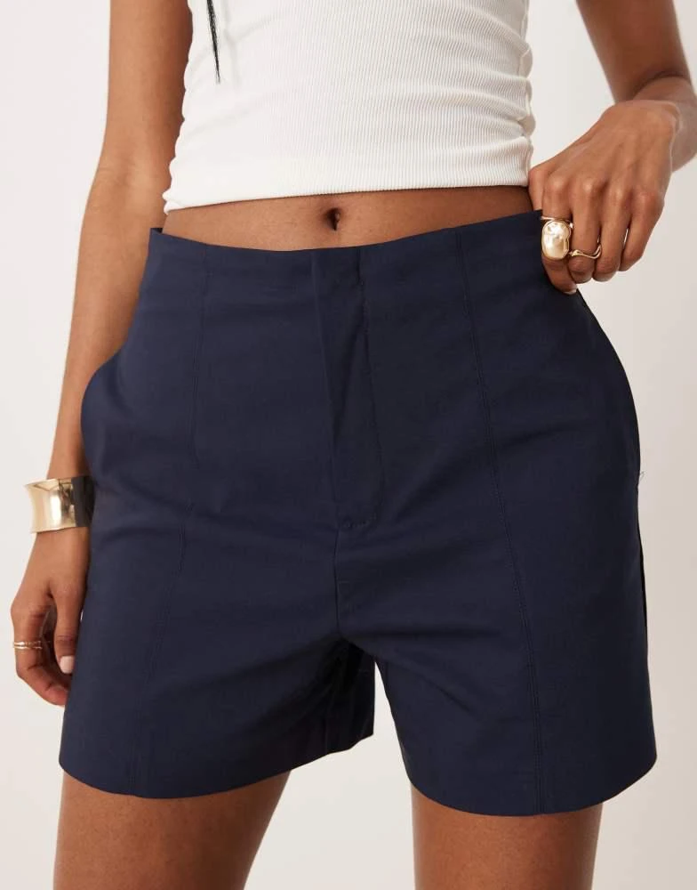 Mango Mango tailored short with pockets in navy 5