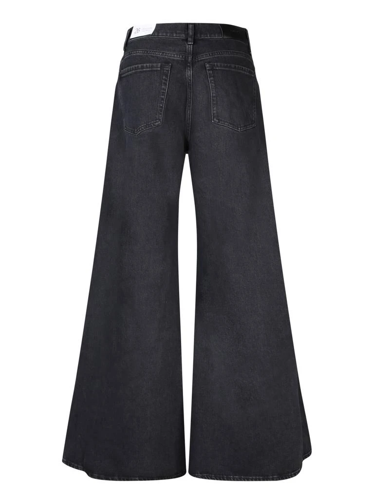 7 For All Mankind Willow Wide Leg Black Jeans 2