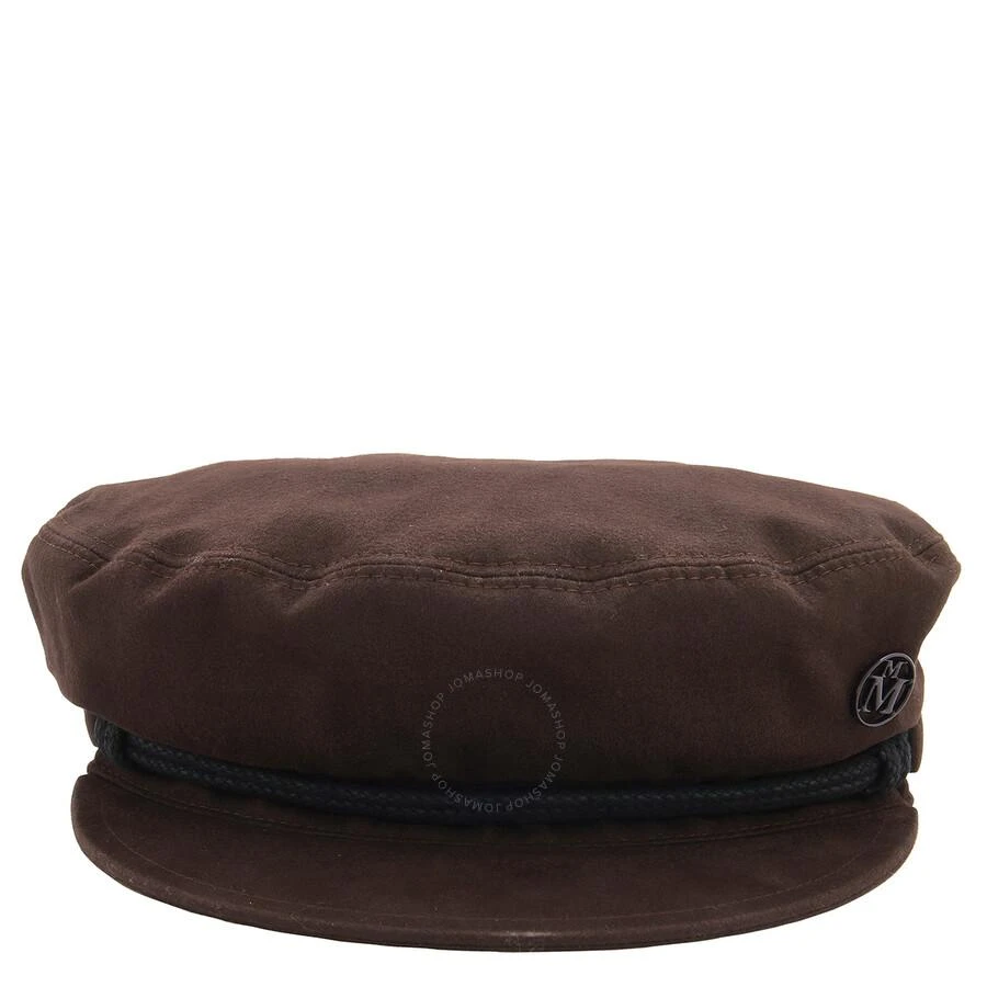 MAISON MICHEL Maison Michel Ladies Bitter Chocolate New Abby Paperboy Hat, Size Large 1