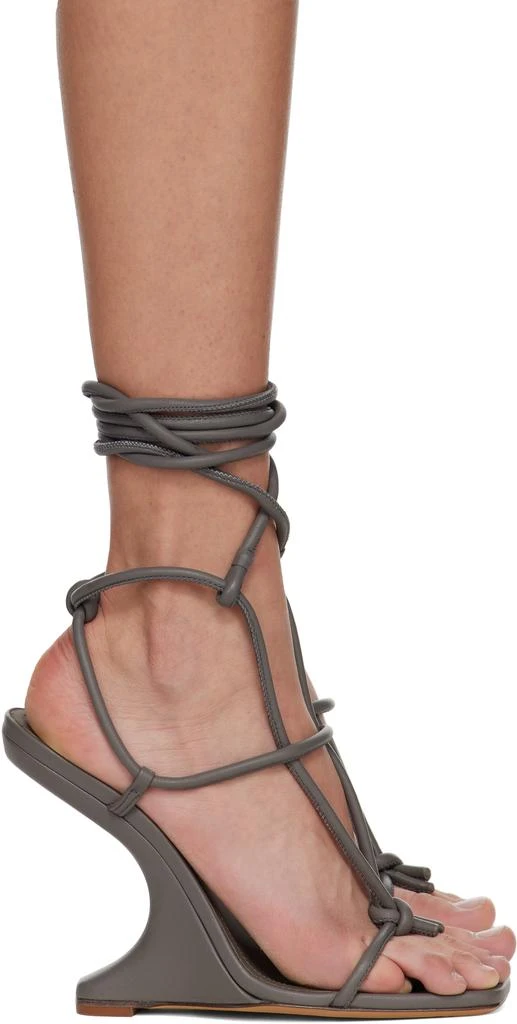 Rick Owens Gray Porterville Cantilever 11 Penta Heeled Sandals 1