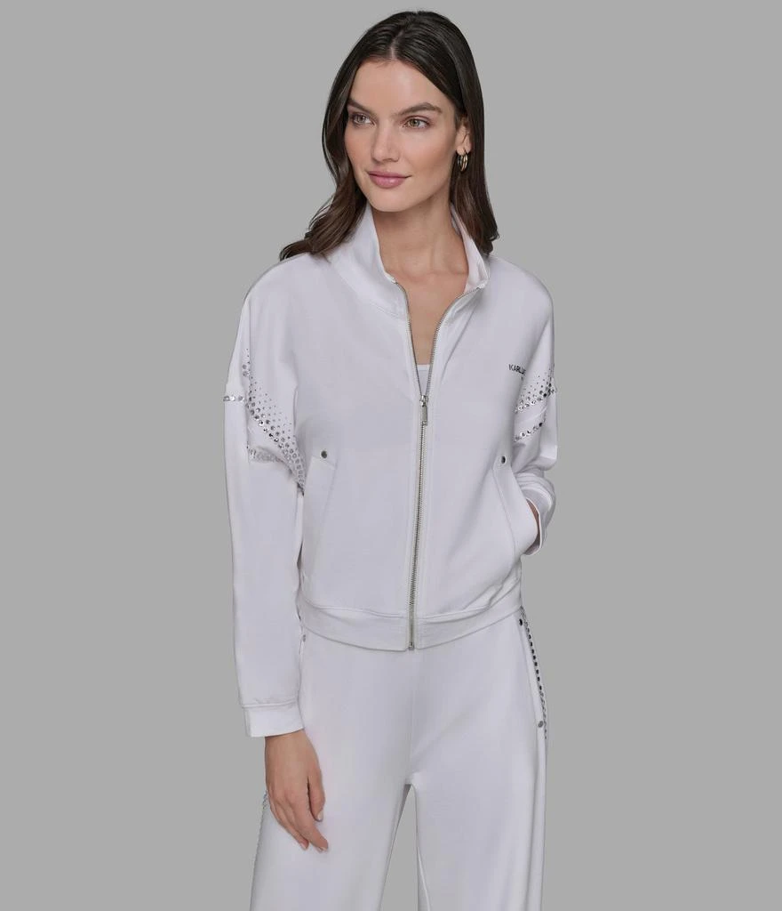Karl Lagerfeld Paris RHINESTONE TRIM TRACK JACKET 4