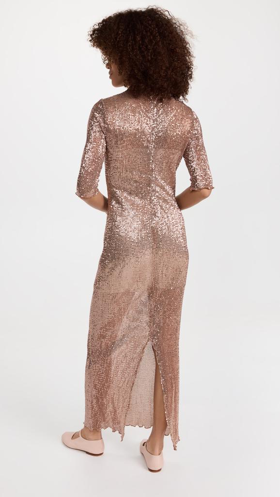 ROSETTA GETTY Short Sleeve Mock Neck Midi Dress