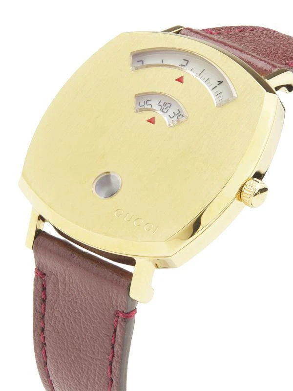 Gucci ​Grip Yellow Gold PVD & Calfskin Leather-Strap Watch/35MM 3