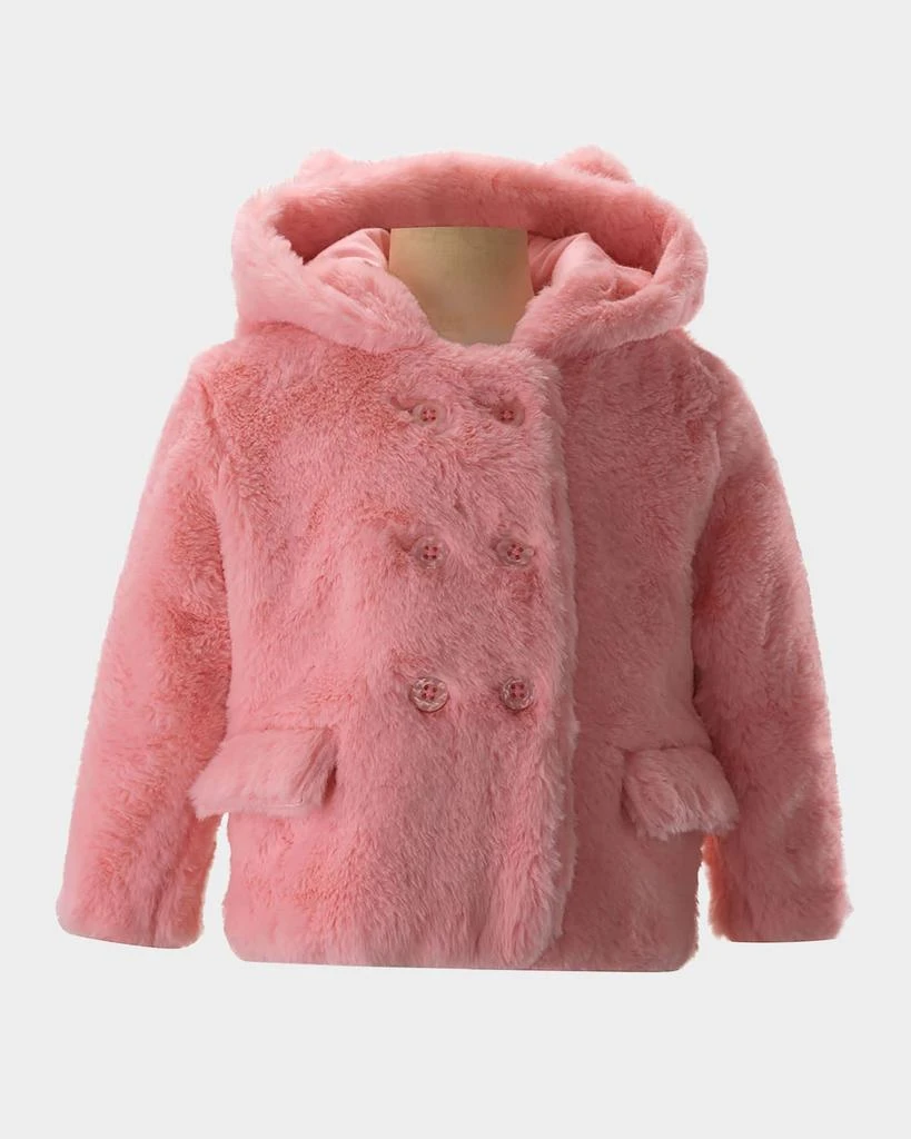 Rachel Riley Girl's Hooded Teddy Coat, Size 6M-24M 1