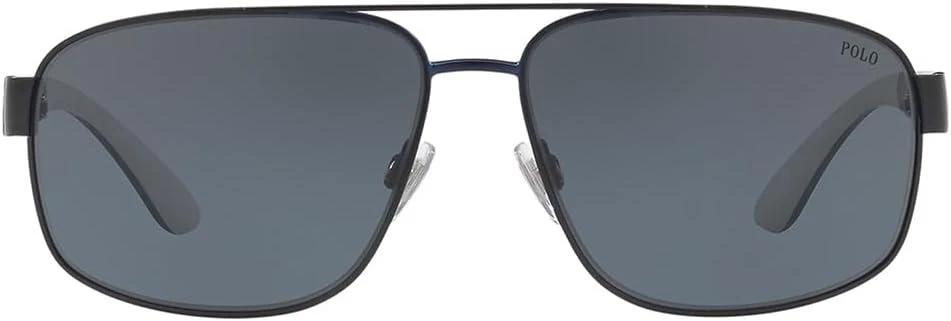 Ralph Lauren Polo Ralph Lauren Mens PH3112 Aviator Sunglasses, Matte Navy Blue/Grey, 62 mm 2