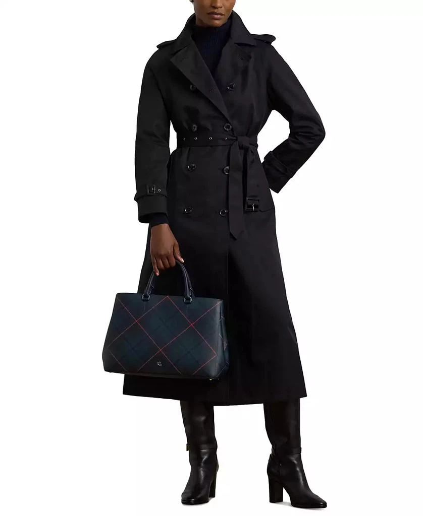 Ralph Lauren Hanna Plaid Leather Large Satchel 2