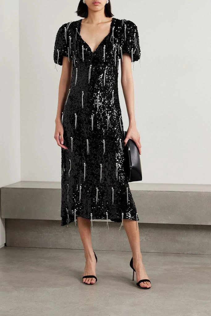 MARKARIAN Lavinia embellished sequined chiffon midi dress 2