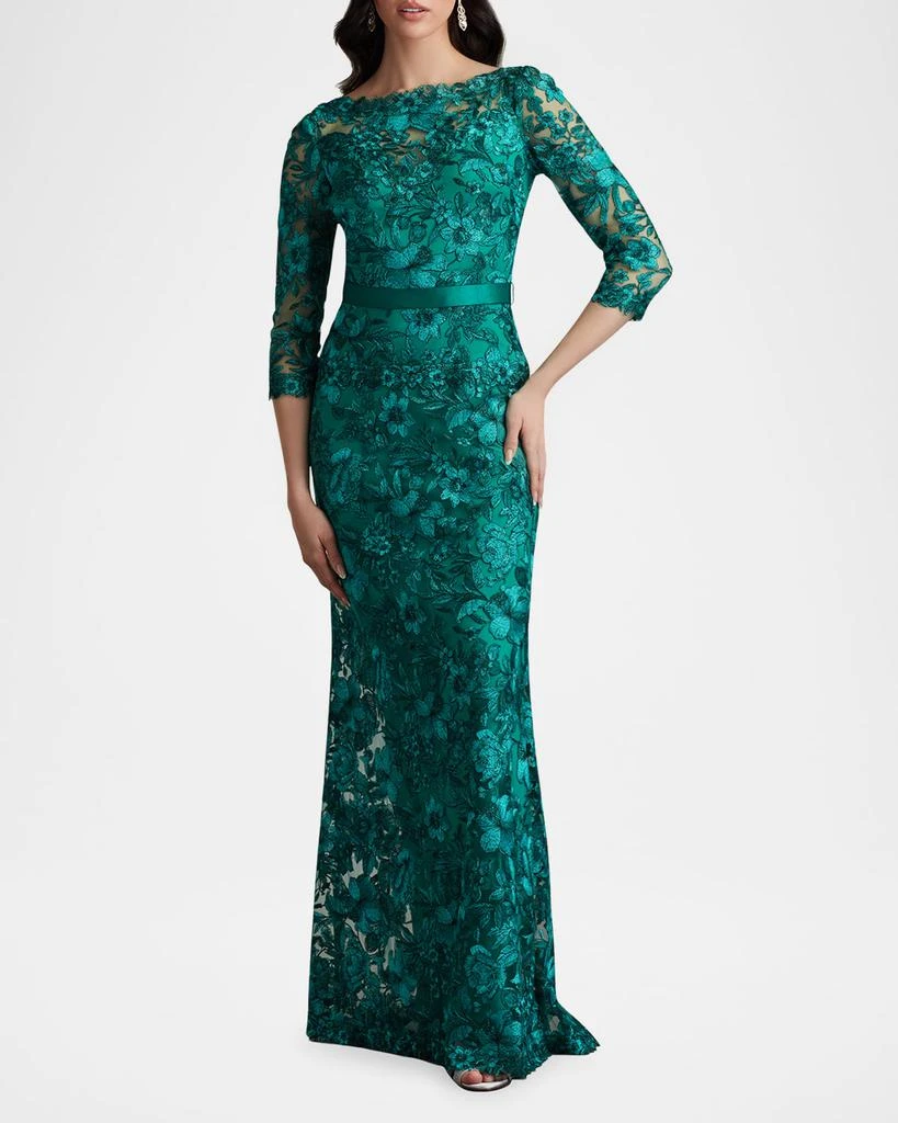Bateau-Neck Embroidered Lace Gown  On Sale Now with Up to 60% Off |  Discover Exclusive Deals & Savings at BeyondStyle  Authentic Tadashi Shoji  women|women's clothing|gowns|Women|dresses with Limited-Time Discounts,  Free Shipping,