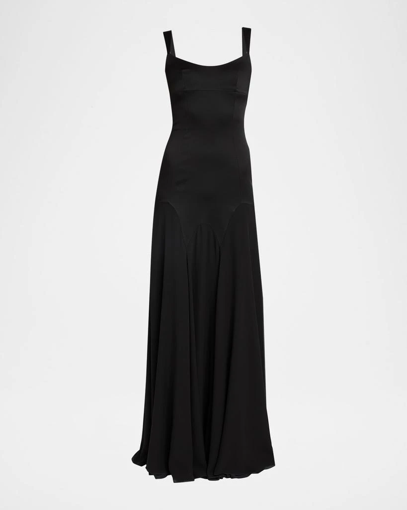 McQueen Sleeveless Satin Evening Dress