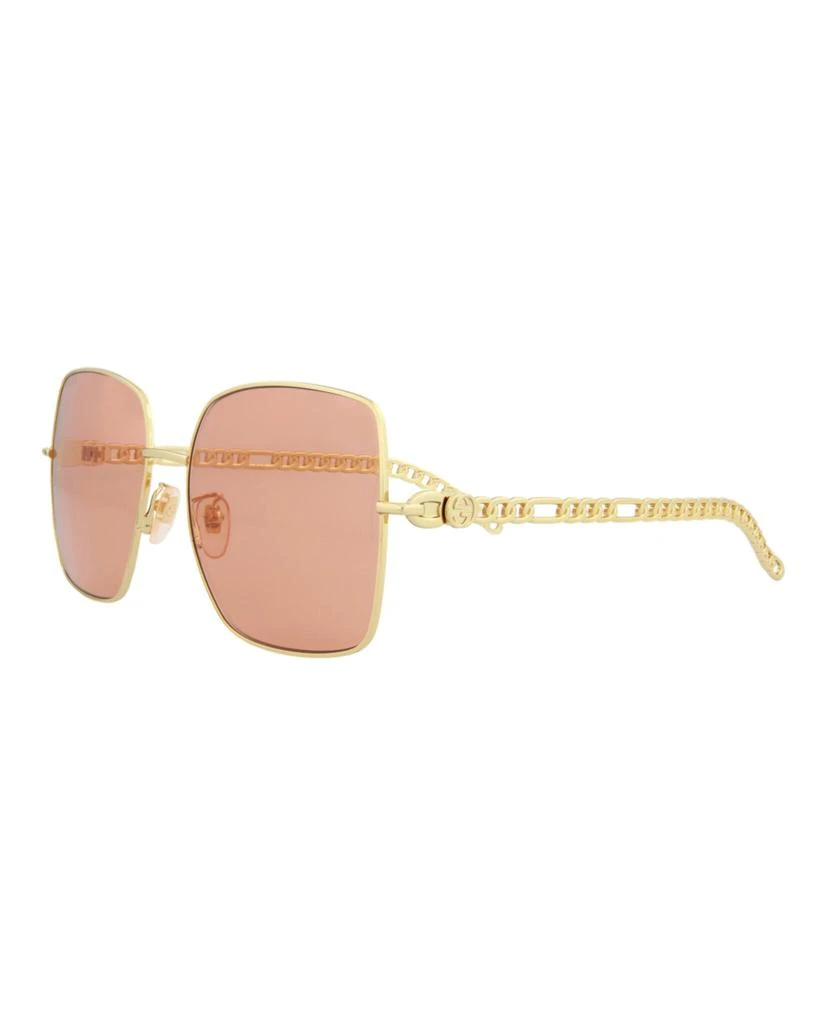 Gucci Square-Frame Metal Sunglasses 2
