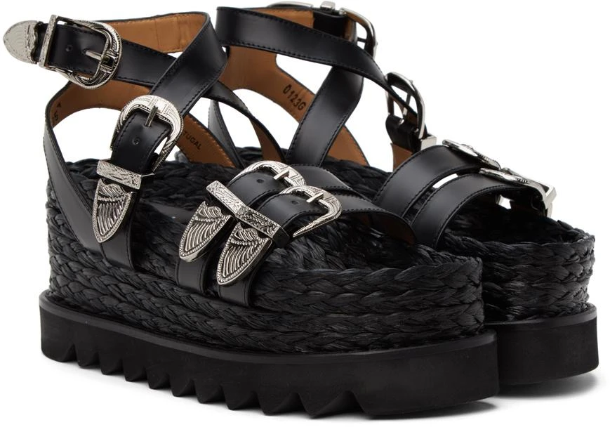 Toga Pulla Black Pin-Buckle Platform Sandals 4