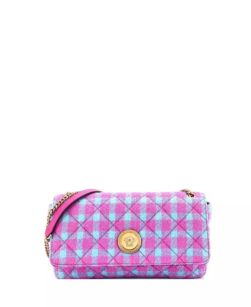 Pre-Owned Versace East West Medusa Icon Chain Flap Bag Quilted Tweed