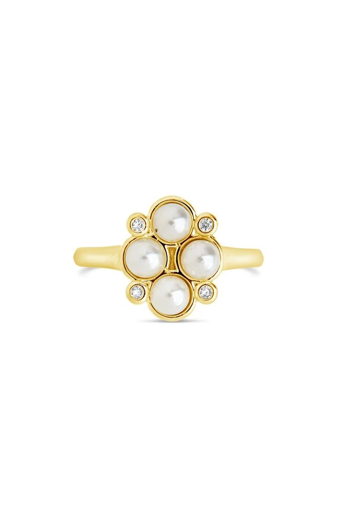 Sterling Forever Cosetta Imitation Pearl 
CZ Ring 4