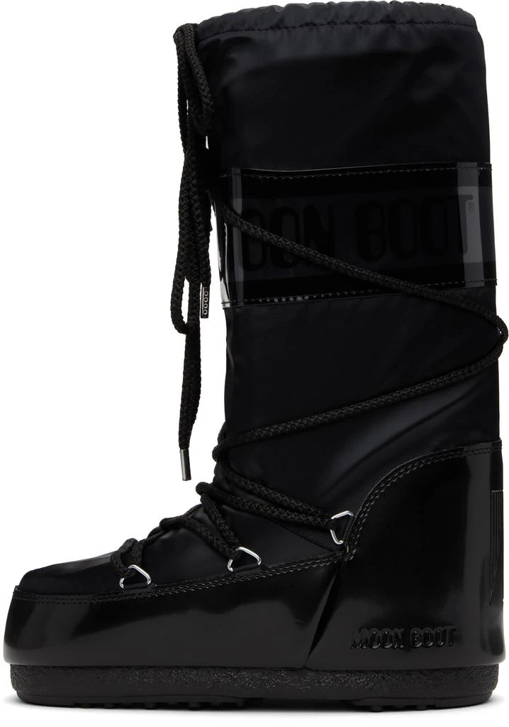 Moon Boot Black Icon Glance Satin Boots 3