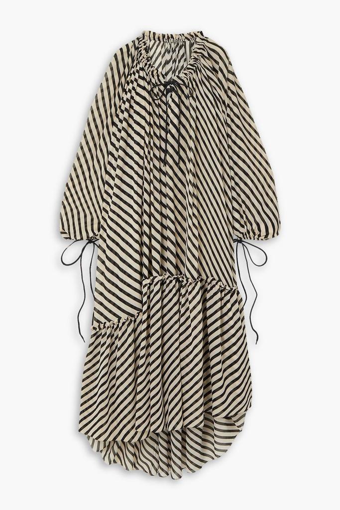 PETAR PETROV Hydra ruffle-trimmed striped crepon maxi dress