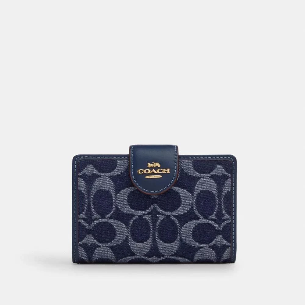 Coach Medium Corner Zip Wallet In Signature Denim 1