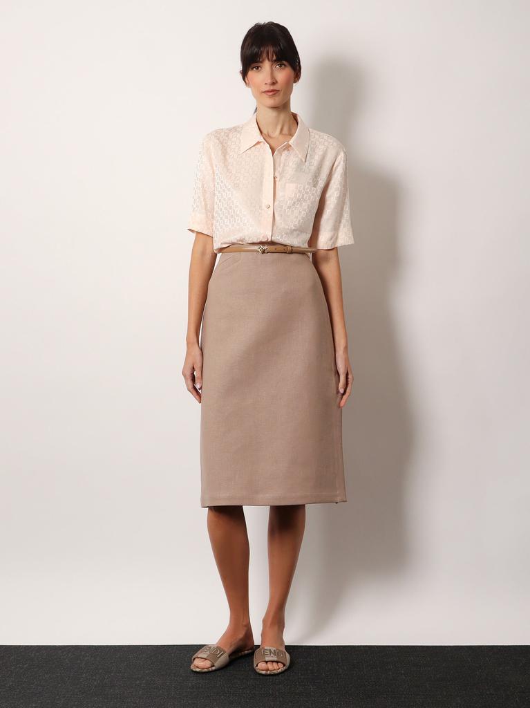 Linen skirt with side zip and slit – On Sale Now with Up to