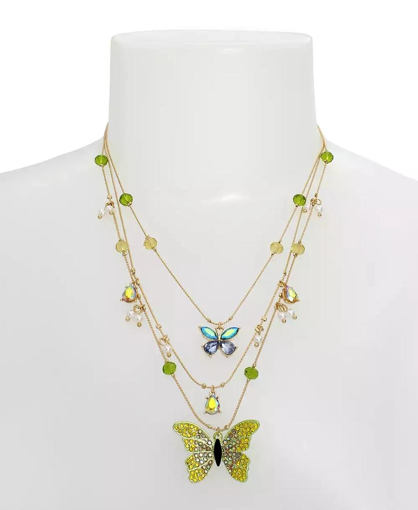 Betsey Johnson Faux Stone Butterfly Layered Necklace 3