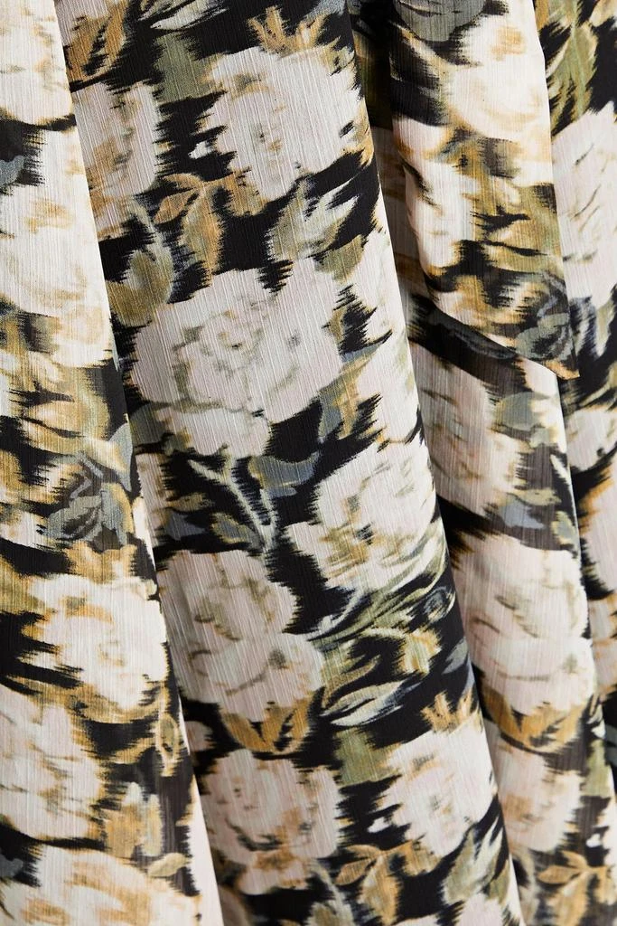 MIKAEL AGHAL Gathered floral-print crepon midi dress 4