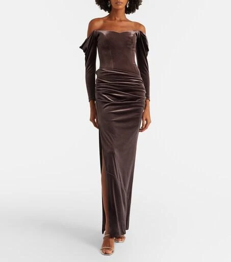 chinese dress ladies Alex Perry Dallas Fringed-Sleeve Gown – Runway Catalog main image 0
