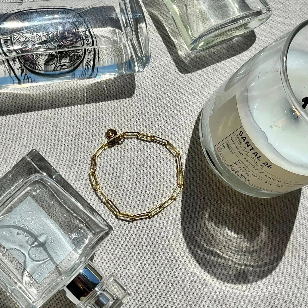 Joey Babi 18K Gold Plated Paper Clip Anne Bracelet 9" 2