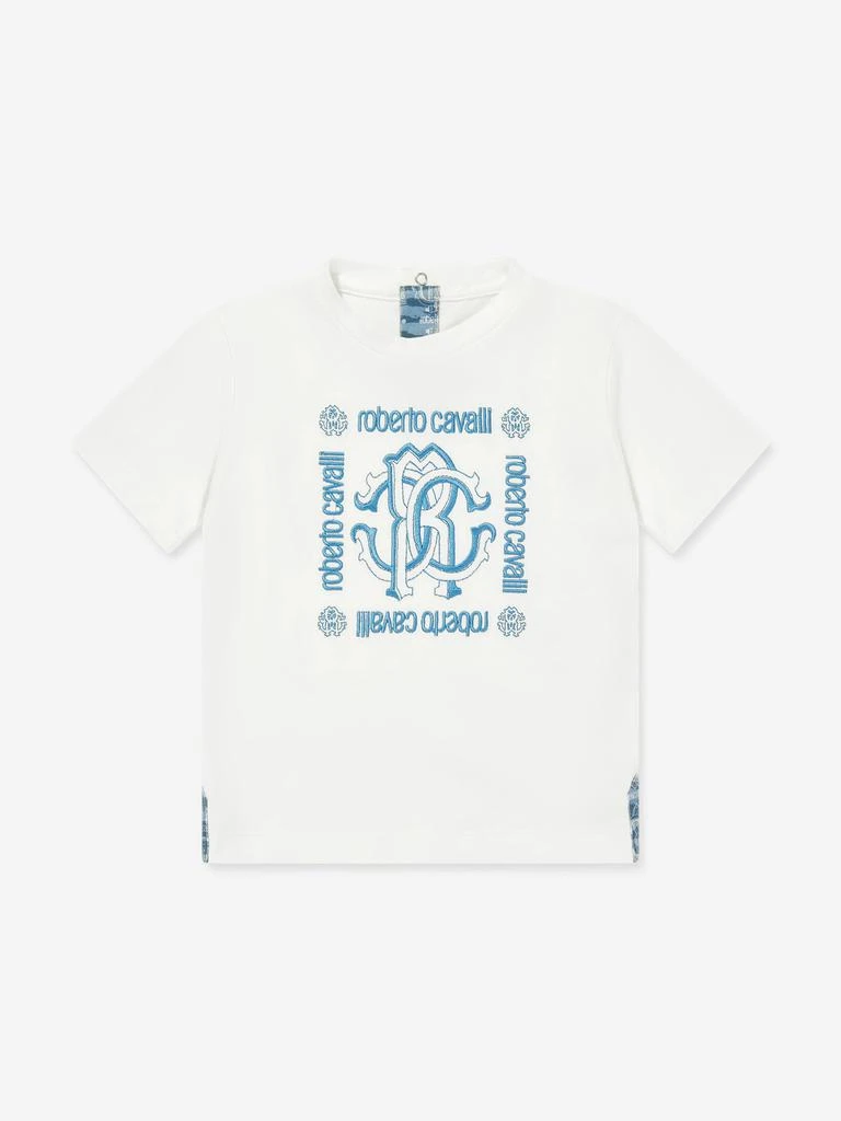 Roberto Cavalli Baby Boys Logo T-Shirt in White 1