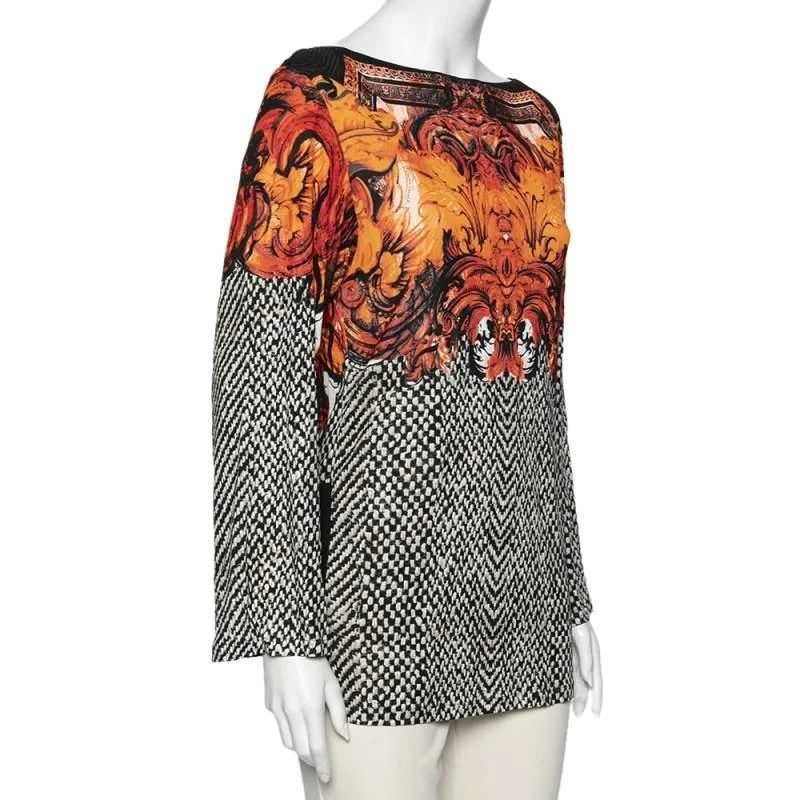 Roberto Cavalli Roberto Cavalli Multicolor Printed Jersey Long Sleeves Top M 2