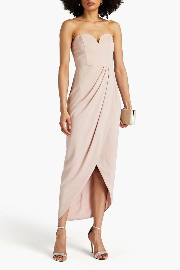 Shona Joy Strapless draped satin maxi dress 2