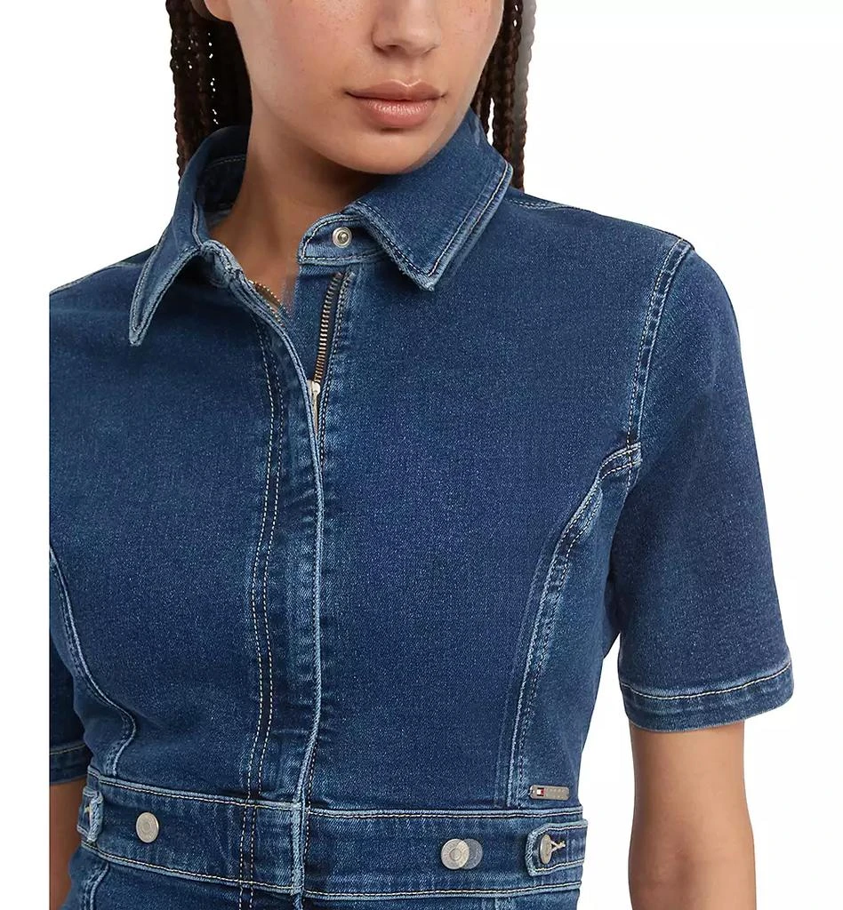 Tommy Jeans Women's Zip-Front Short-Sleeve Denim Dress 3
