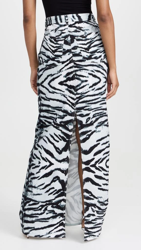 BruceGlen Snow Tiger Maxi Denim Skirt 2