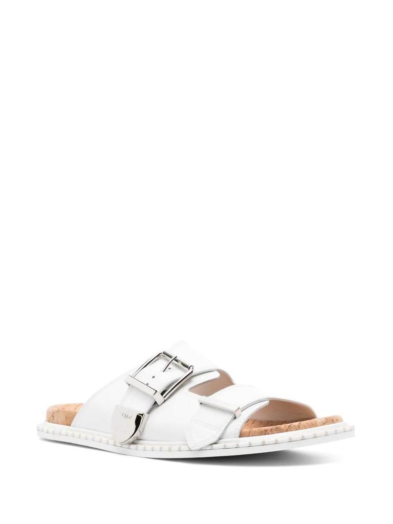 Chloe Rebecca Slide Sandal In Brilliant White