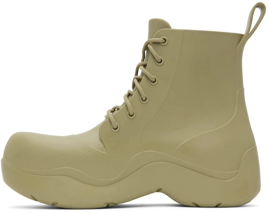 Bottega Veneta Khaki Puddle Lace-Up Boots 3