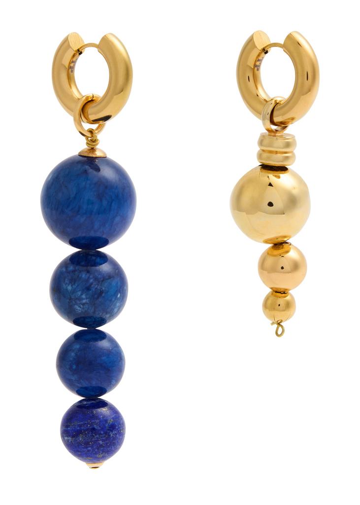 Timeless Pearly Mismatched 24kt gold-plated hoop earrings