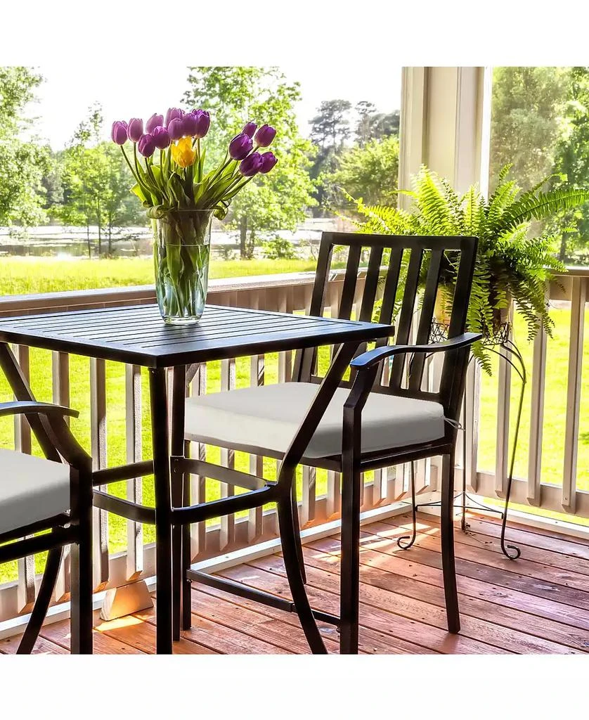 Aoodor Outdoor Dining Chair Cushions Set of 4, Waterproof Patio Furniture Seat Cushions, Outdoor Chair Pads with Ties, 18 x 19 inch 3