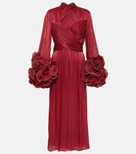 Costarellos Mellonia draped lamé midi dress 1