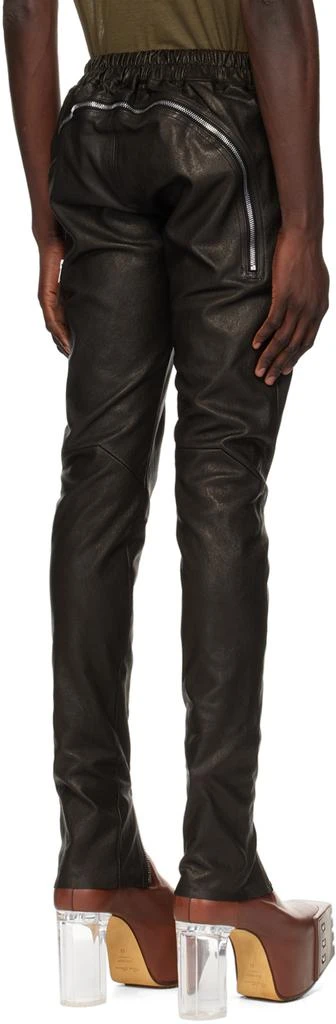 Rick Owens Black Porterville Tight Gary Leather Trousers 3