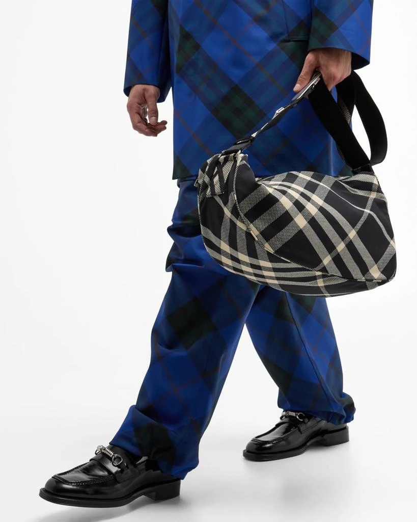Burberry Men's Large Shield Check Messenger Bag 5