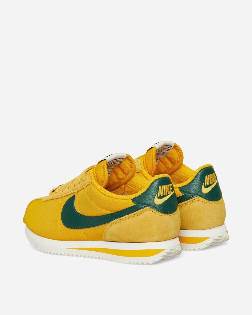 NIKE Women's Cortez Textile Sneakers Yellow Ochre / Gorge Green 5