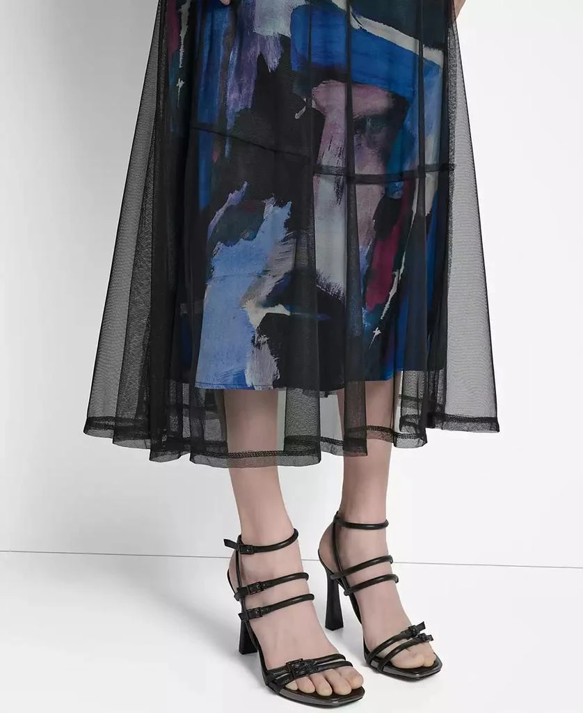 DKNY Women's Mixed-Media Printed-Skirt Dress 4