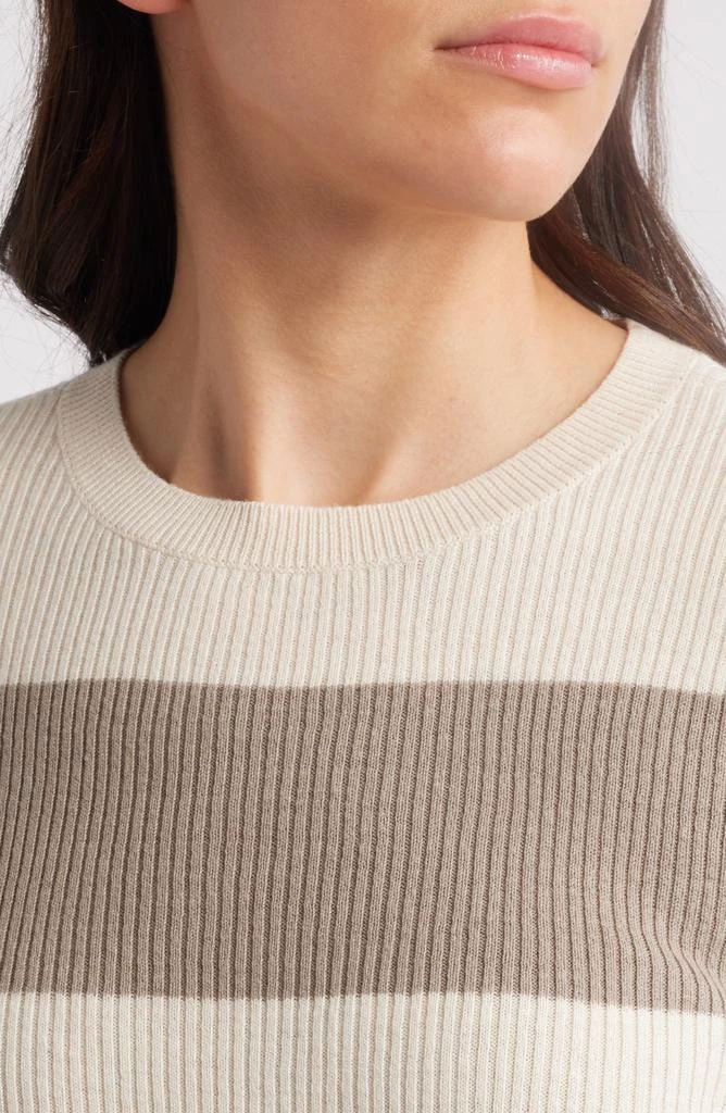 Treasure & Bond Crewneck Cotton Blend Rib Sweater 4