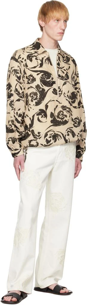 Dries Van Noten Off-White Embroidered Pattern Jeans 4