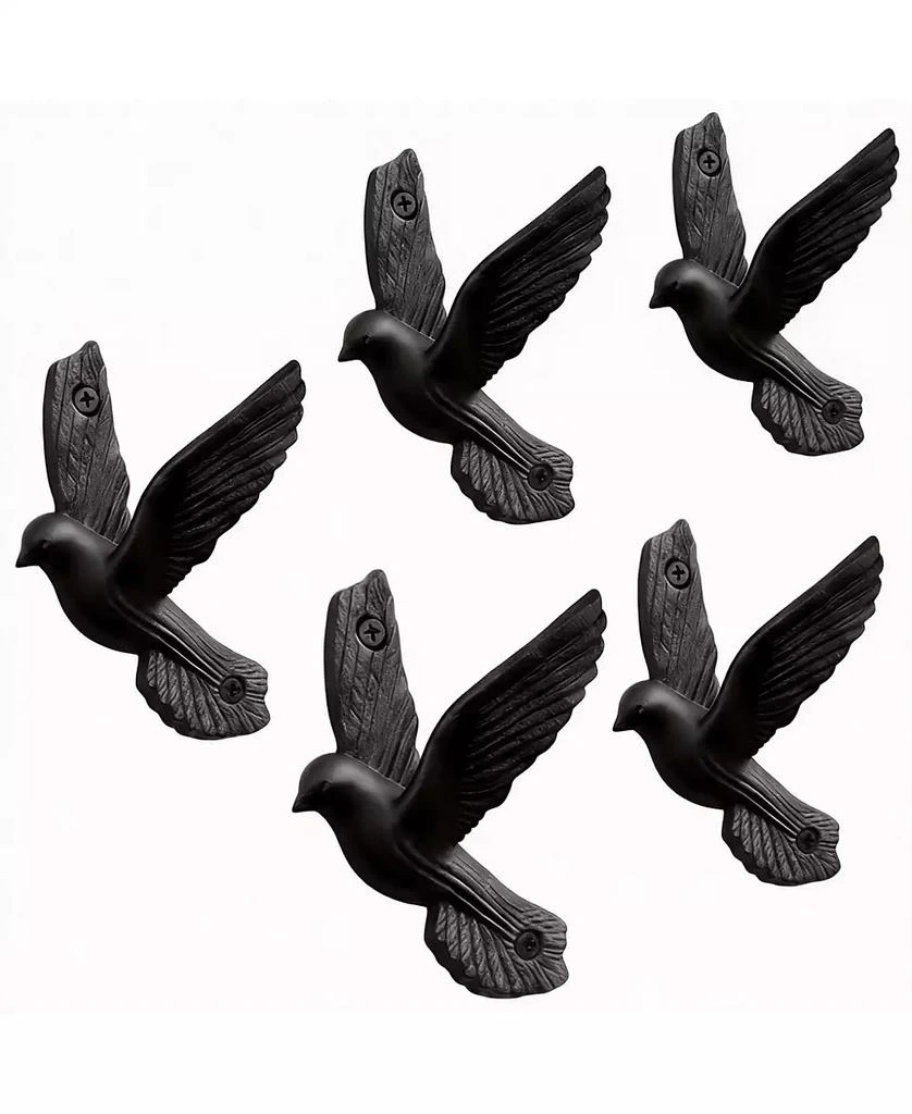 YIGII Rustic Cast Iron Pigeon Coat Hooks - 5 Pack