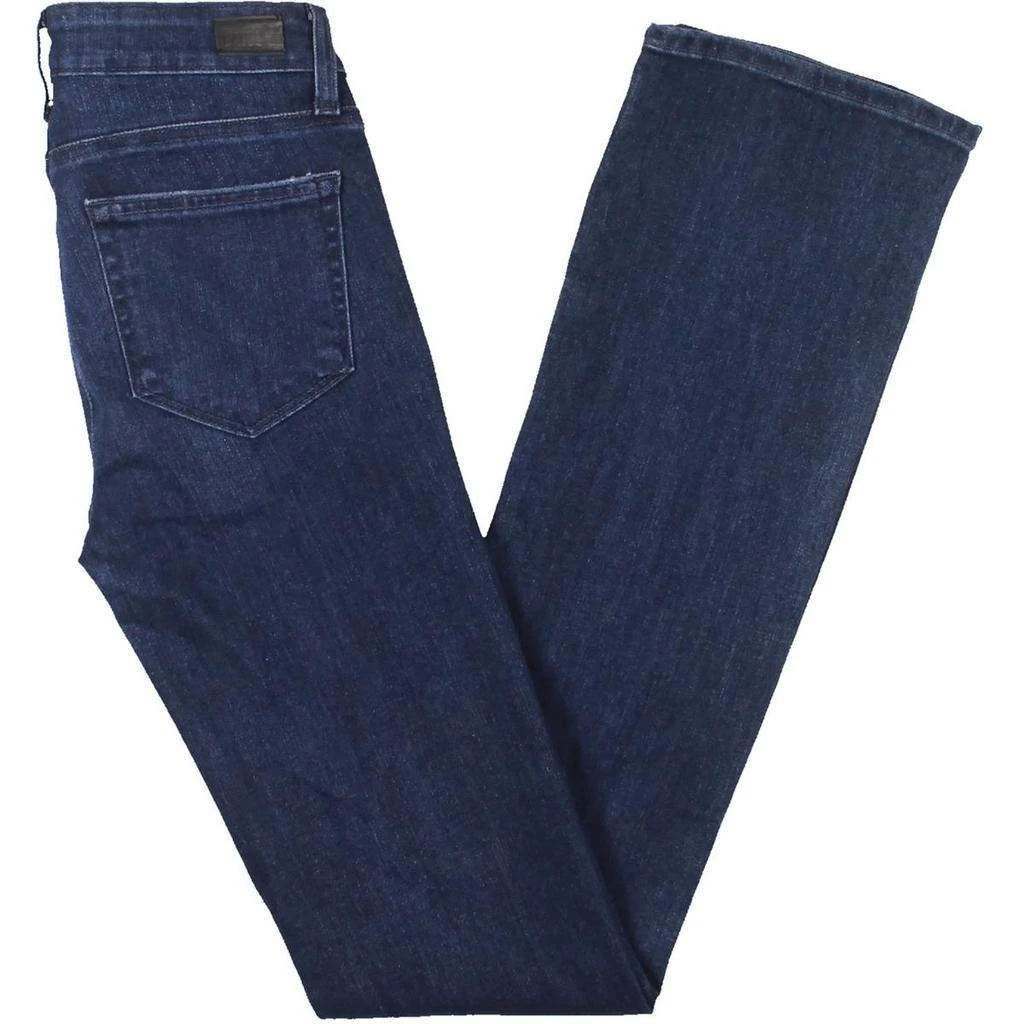 Paige Manhattan Womens Mid-Rise Dark Wash Bootcut Jeans 2